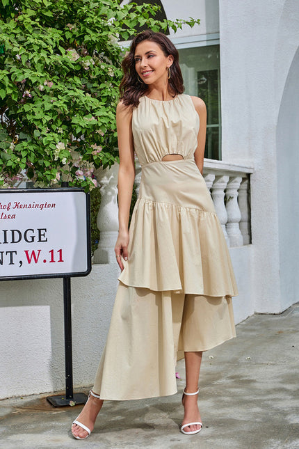 Robe Trapèze Beige Éthéré - gallery 3