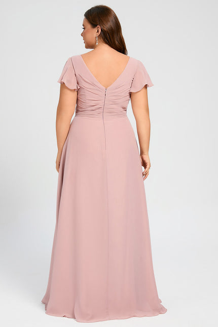 Robe Trapèze Mousseline Fendue - gallery 6