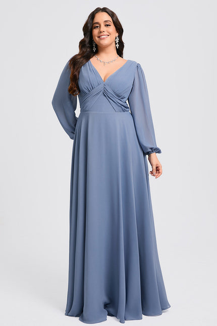 Robe Trapèze Longue Beige Élégante - gallery 9