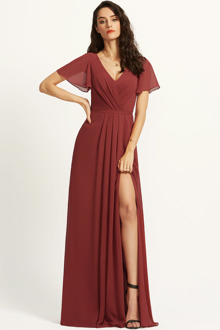 Robe Trapèze Longue Beige Élégante