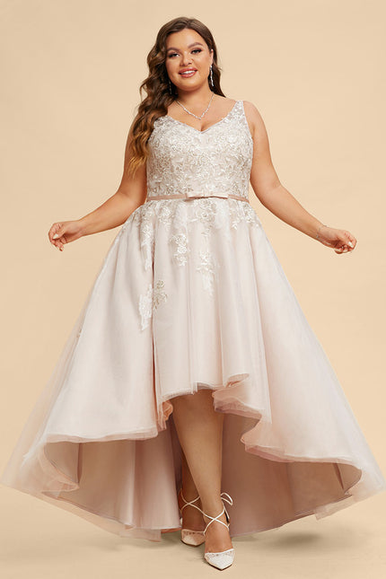 Robe Trapèze Lueur De Satin Rosé - gallery 6