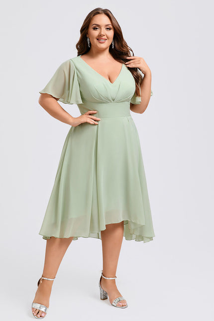 Robe Trapèze Flottante Verte - gallery 7