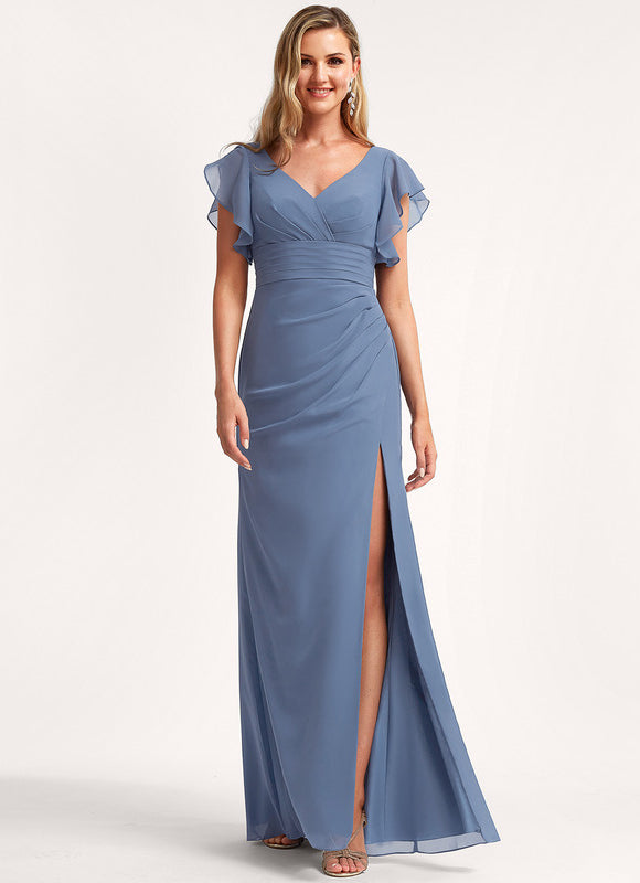 Robe Trapèze Mousseline Fendue - gallery 2