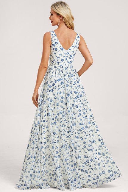 Robe Trapèze Longue Beige Élégante - gallery 4