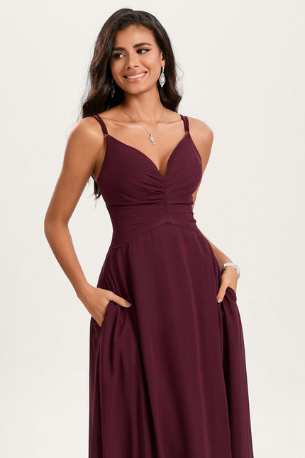 Robe Trapèze Longue Beige Élégante - gallery 3