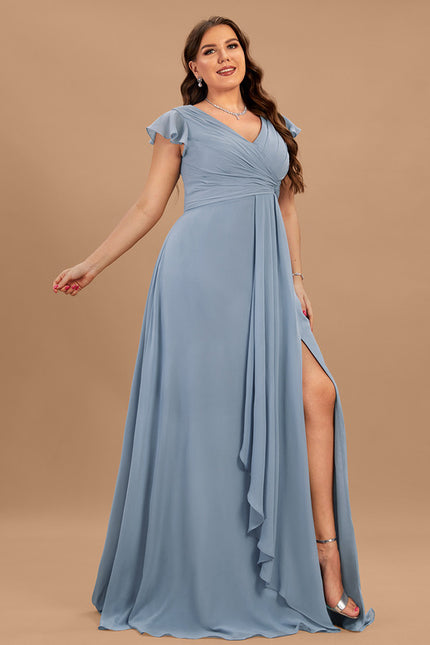 Robe Trapèze Mousseline Fendue - gallery 9