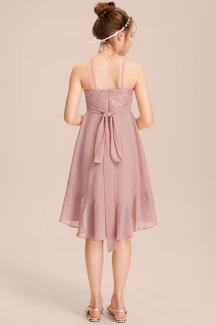 Robe Trapèze Flou Rosé - gallery 5