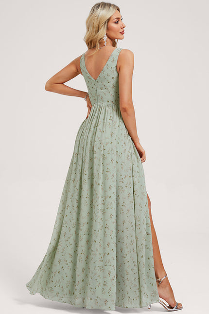 Robe Trapèze Longue Beige Élégante - gallery 4