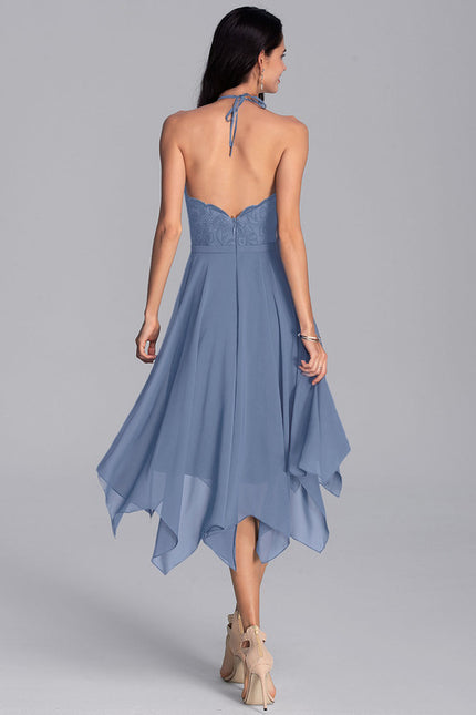 Robe Trapèze Bleu Aérien - gallery 8