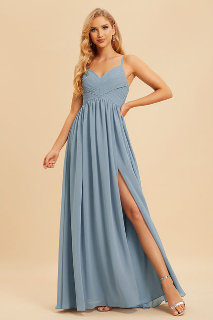 Robe Trapèze Longue Beige Élégante