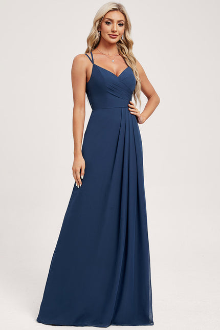 Robe Trapèze Longue Beige Élégante