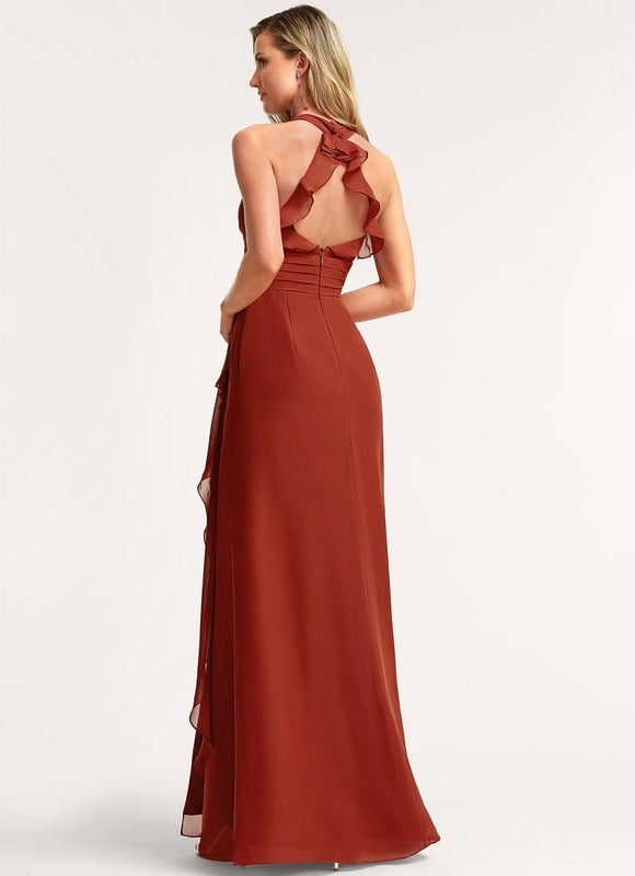 Robe Trapèze Mousseline Fendue - gallery 4