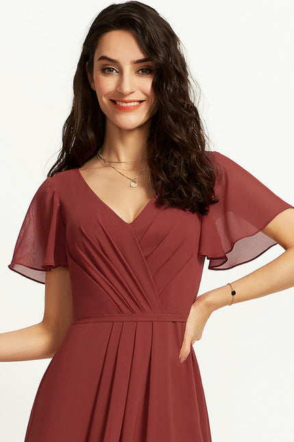 Robe Trapèze Longue Beige Élégante - gallery 1
