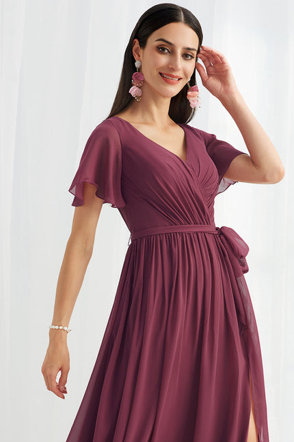 Robe Trapèze Longue Beige Élégante - gallery 2