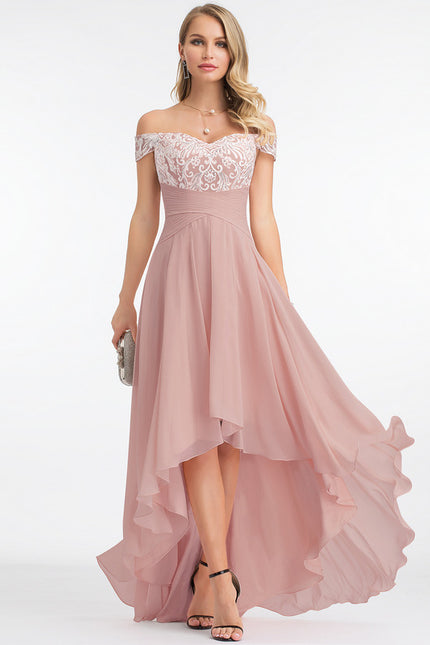 Robe Trapèze Dentelle Asymétrique - gallery 2