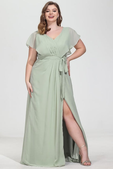 Robe Trapèze Mousseline Fendue - gallery 7