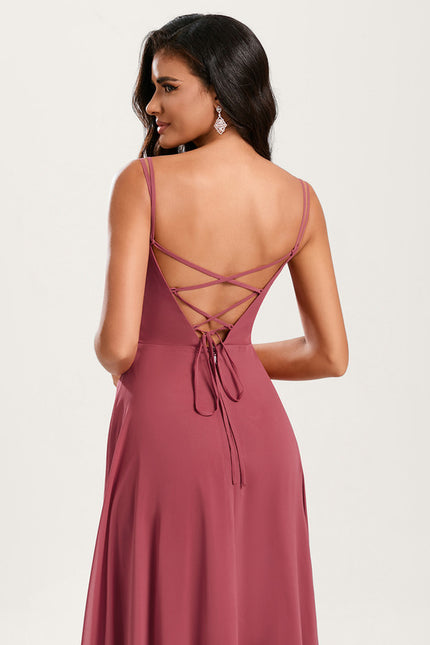 Robe Trapèze Mousseline Fendue - gallery 6