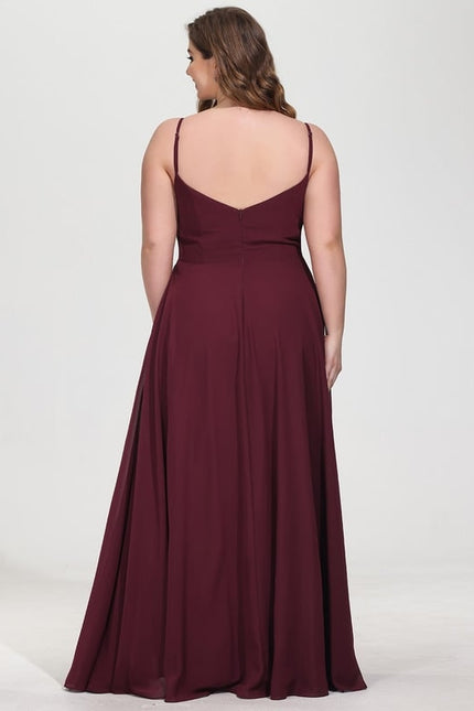 Robe Trapèze Longue Beige Élégante - gallery 9