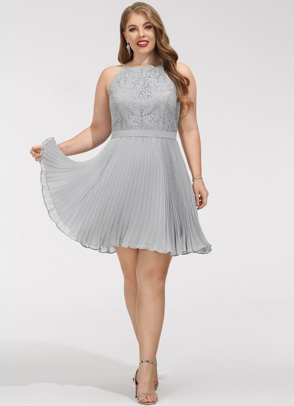 Robe Trapèze Lueur Grise Élégante - gallery 7