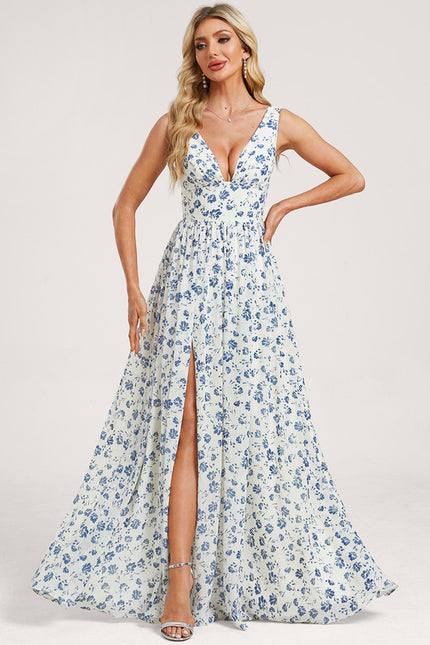 Robe Trapèze Longue Beige Élégante