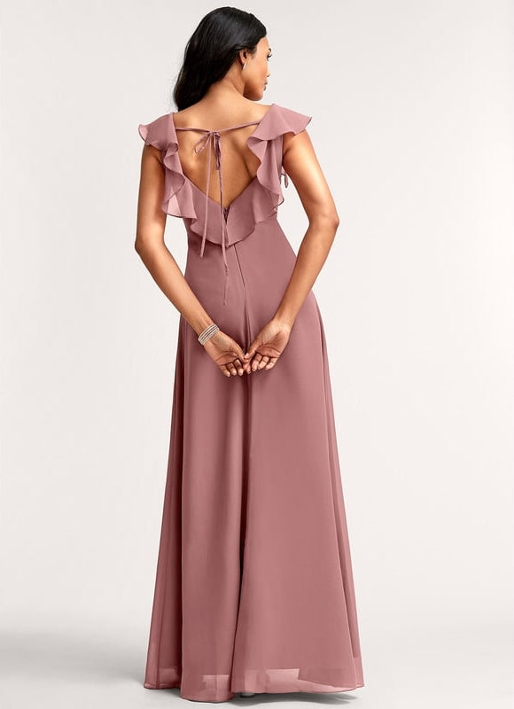 Robe Trapèze Mousseline Fendue - gallery 4