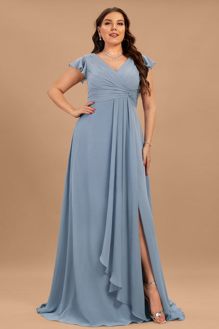 Robe Trapèze Mousseline Fendue - gallery 7