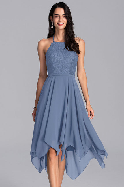 Robe Trapèze Bleu Aérien - gallery 3
