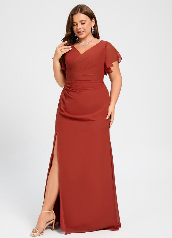 Robe Trapèze Mousseline Fendue - gallery 7