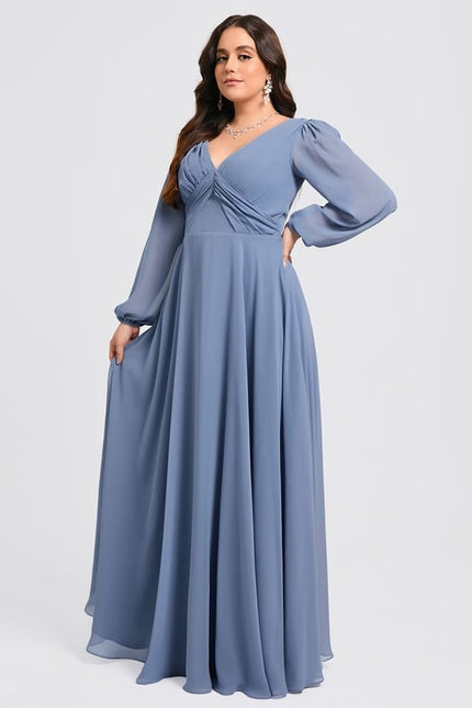 Robe Trapèze Longue Beige Élégante - gallery 6