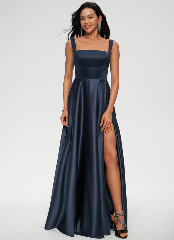 Robe Trapèze Nuit De Satin Profond
