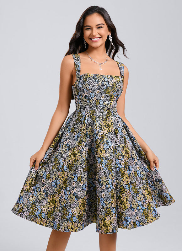 Robe Trapèze Jacquard Lumineuse - gallery 2