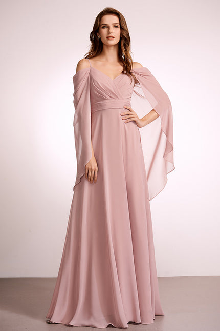 Robe Trapèze Longue Beige Élégante - gallery 1