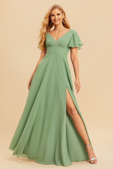 Robe Trapèze Mousseline Fendue