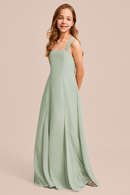 Robe Trapèze Mousseline Bleue - gallery 1