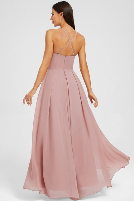 Robe Trapèze Mousseline Rose - gallery 6