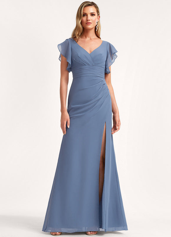 Robe Trapèze Mousseline Fendue - gallery 3