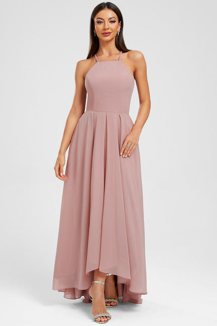 Robe Trapèze Mousseline Rose - gallery 1