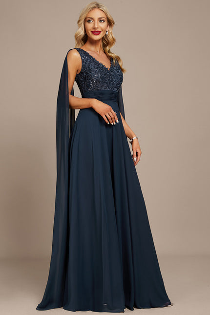 Robe Trapèze Marine Éclatante - gallery 4