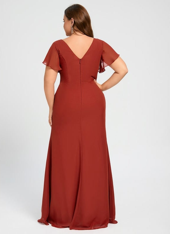 Robe Trapèze Mousseline Fendue - gallery 6