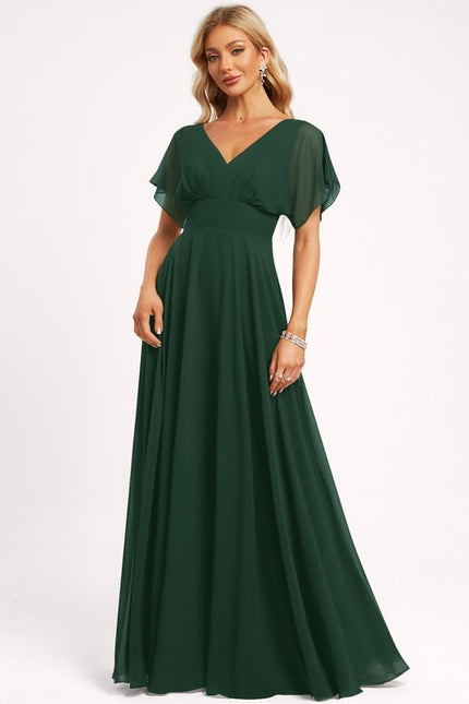 Robe Trapèze Longue Beige Élégante
