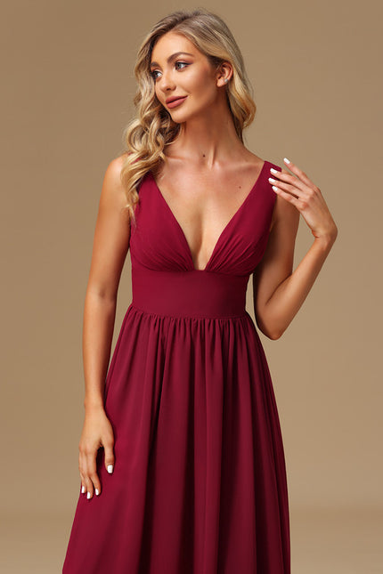 Robe Trapèze Longue Beige Élégante - gallery 5
