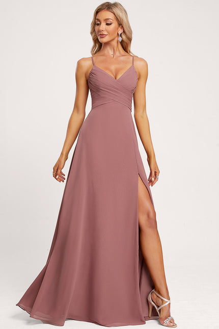Robe Trapèze Longue Beige Élégante - gallery 4