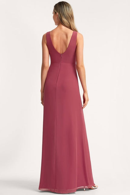 Robe Trapèze Longue Beige Élégante - gallery 3