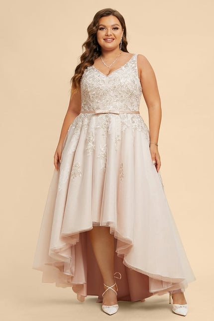 Robe Trapèze Lueur De Satin Rosé - gallery 9