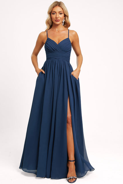 Robe Trapèze Longue Beige Élégante - gallery 5