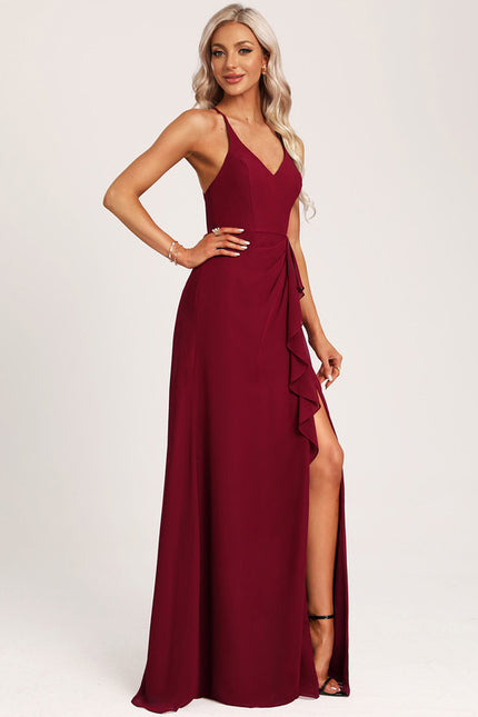 Robe Trapèze Longue Beige Élégante - gallery 1