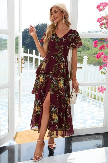 Robe Trapèze Fleur Rose Éthérée - gallery 1