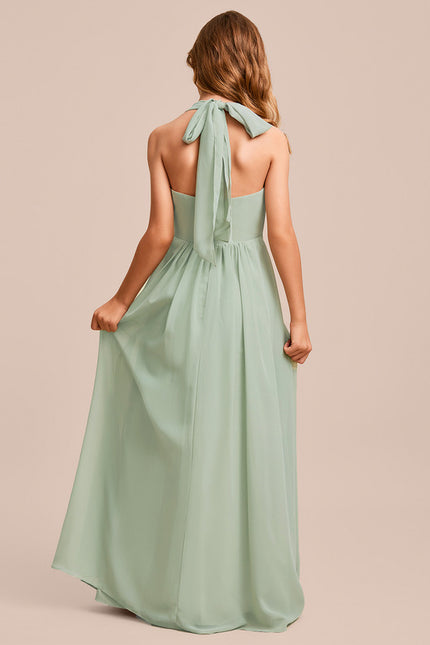 Robe Trapèze Mousseline Bleue - gallery 5