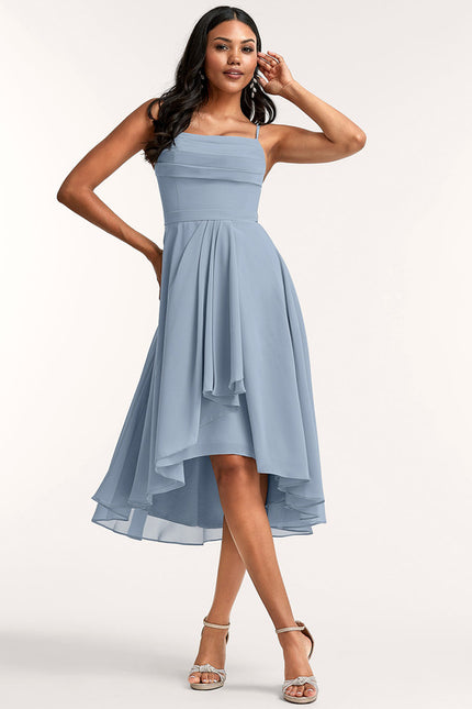 Robe Trapèze Mousseline Céleste - gallery 2