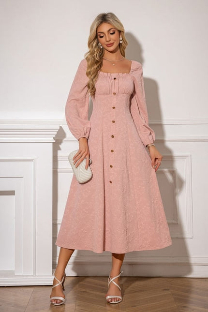 Robe Trapèze Midi Romantique - gallery 1